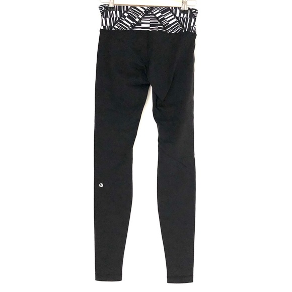 Lululemon Wunder Under Pant 3 Black/White Size 4 - Picture 7 of 9